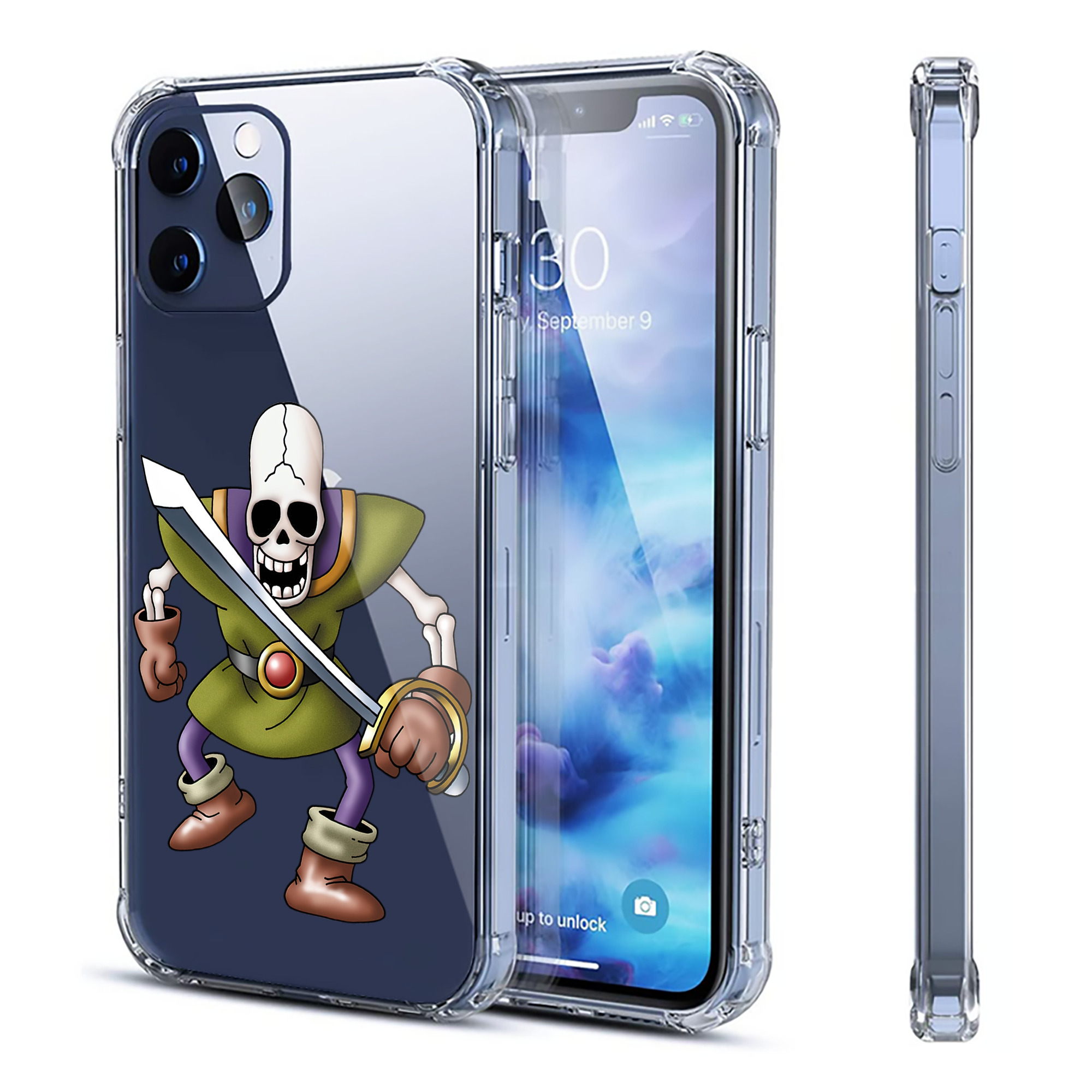 （画像用） ドラゴンクエスト Doragon Kuesuto Dragon Quest 【iPhone 12シリーズ対応】透明スマホケース（クリアソフトケース）